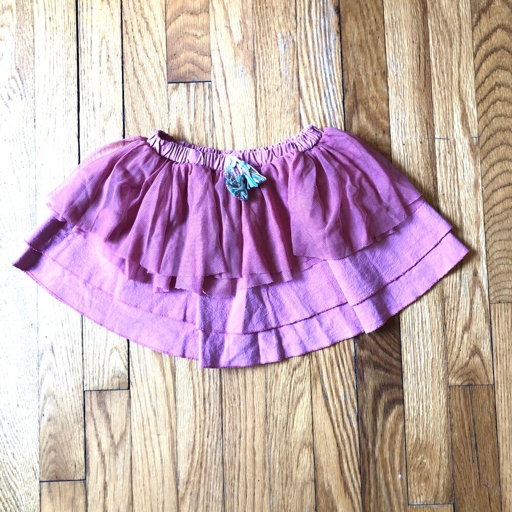 Zara Baby EUC Girl's Pink Cotton Blend Tulle Skirt Size 3/4